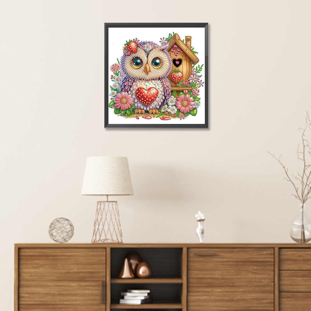 Rose Owl House - Special Shaped Drill Diamond Painting 30*30CM