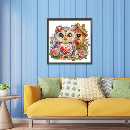 Rose Owl House - Special Shaped Drill Diamond Painting 30*30CM