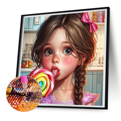 Smart Candy Girl - Full Round Drill Diamond Painting 30*30CM