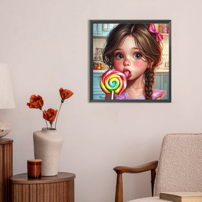 Smart Candy Girl - Full Round Drill Diamond Painting 30*30CM