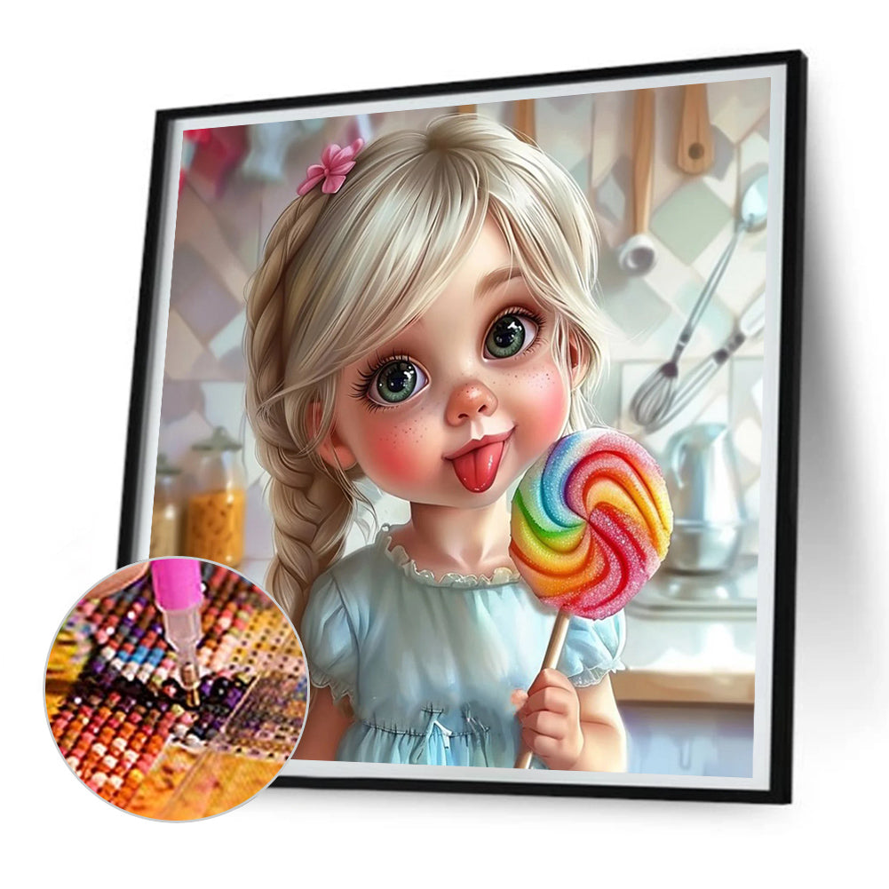 Smart Candy Girl - Full Round Drill Diamond Painting 30*30CM