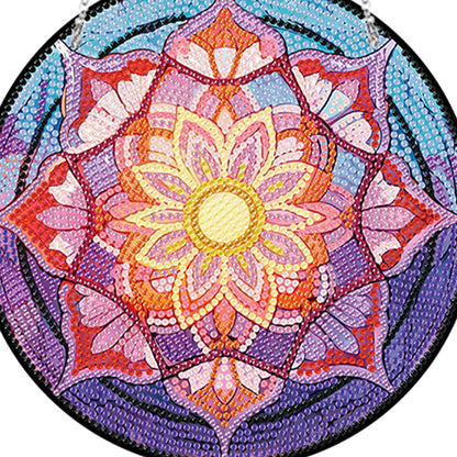 Acrylic Single-Sided Diamond Art Hanging Pendant Office Decor (Mandala Flower 3)