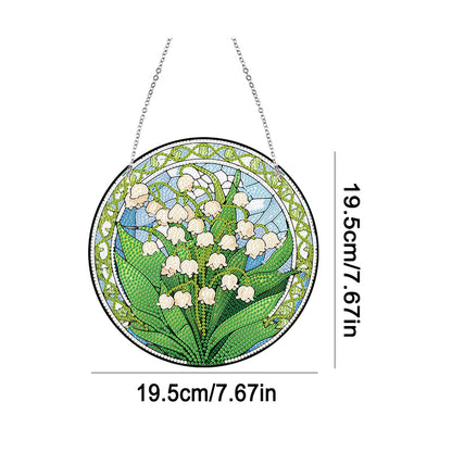 Acrylic Single-Sided Diamond Painting Hanging Wall Pendant (Lily Of The Valley)