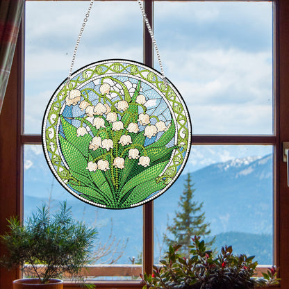 Acrylic Single-Sided Diamond Painting Hanging Wall Pendant (Lily Of The Valley)