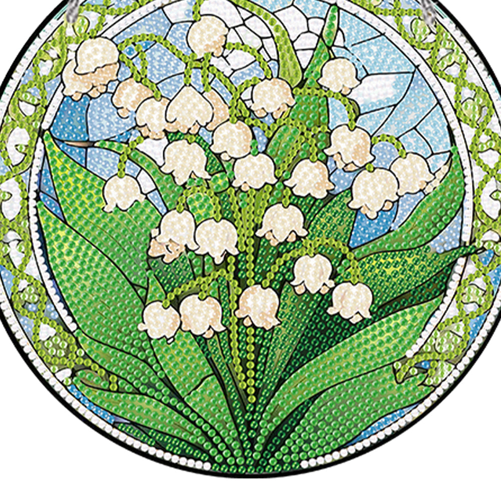 Acrylic Single-Sided Diamond Painting Hanging Wall Pendant (Lily Of The Valley)