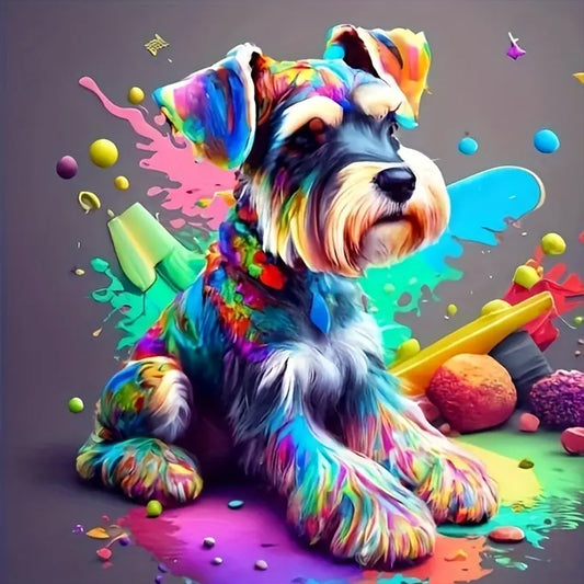 Painted Dog - Full Round Drill Diamond Painting 30*30CM