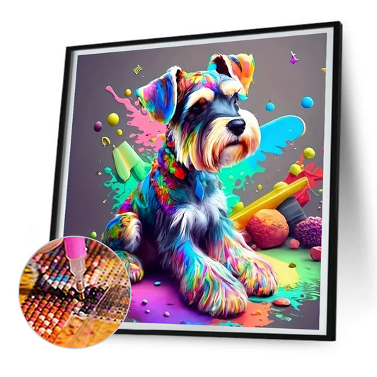 Painted Dog - Full Round Drill Diamond Painting 30*30CM