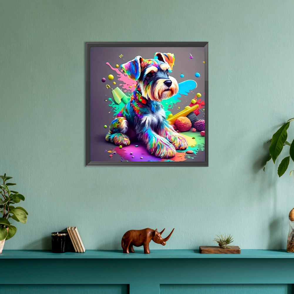 Painted Dog - Full Round Drill Diamond Painting 30*30CM