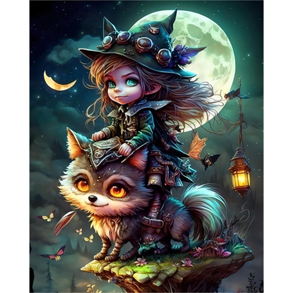 Fantasy Witches And Beasts - Full AB Round Drill Diamond Painting 40*50CM