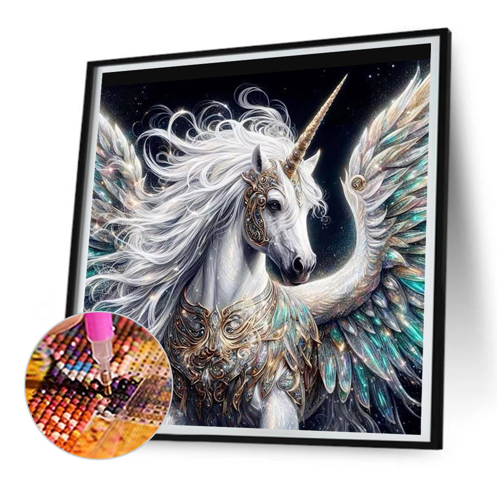 Unicorn With Wings - Full Round Drill Diamond Painting 30*30CM