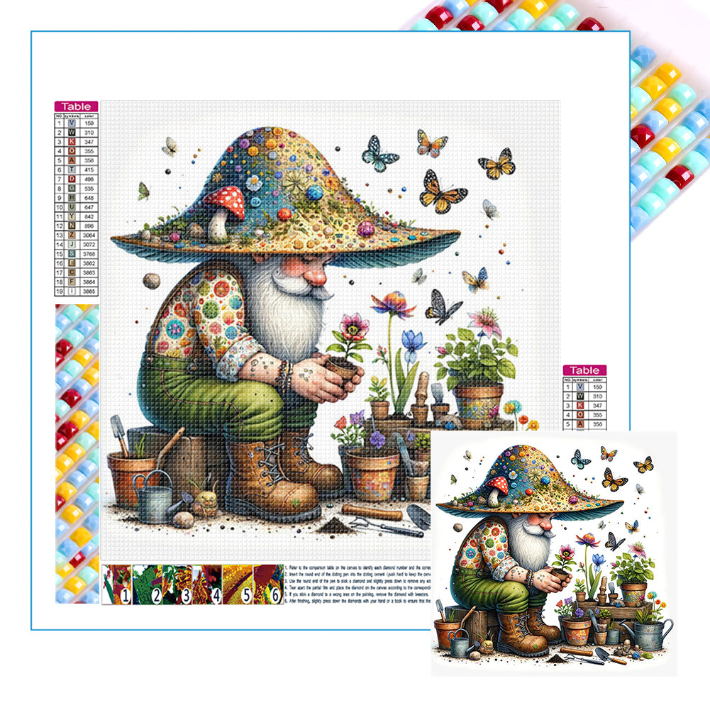 Spring Gnome Gardener - Full Square Drill Diamond Painting 40*40CM