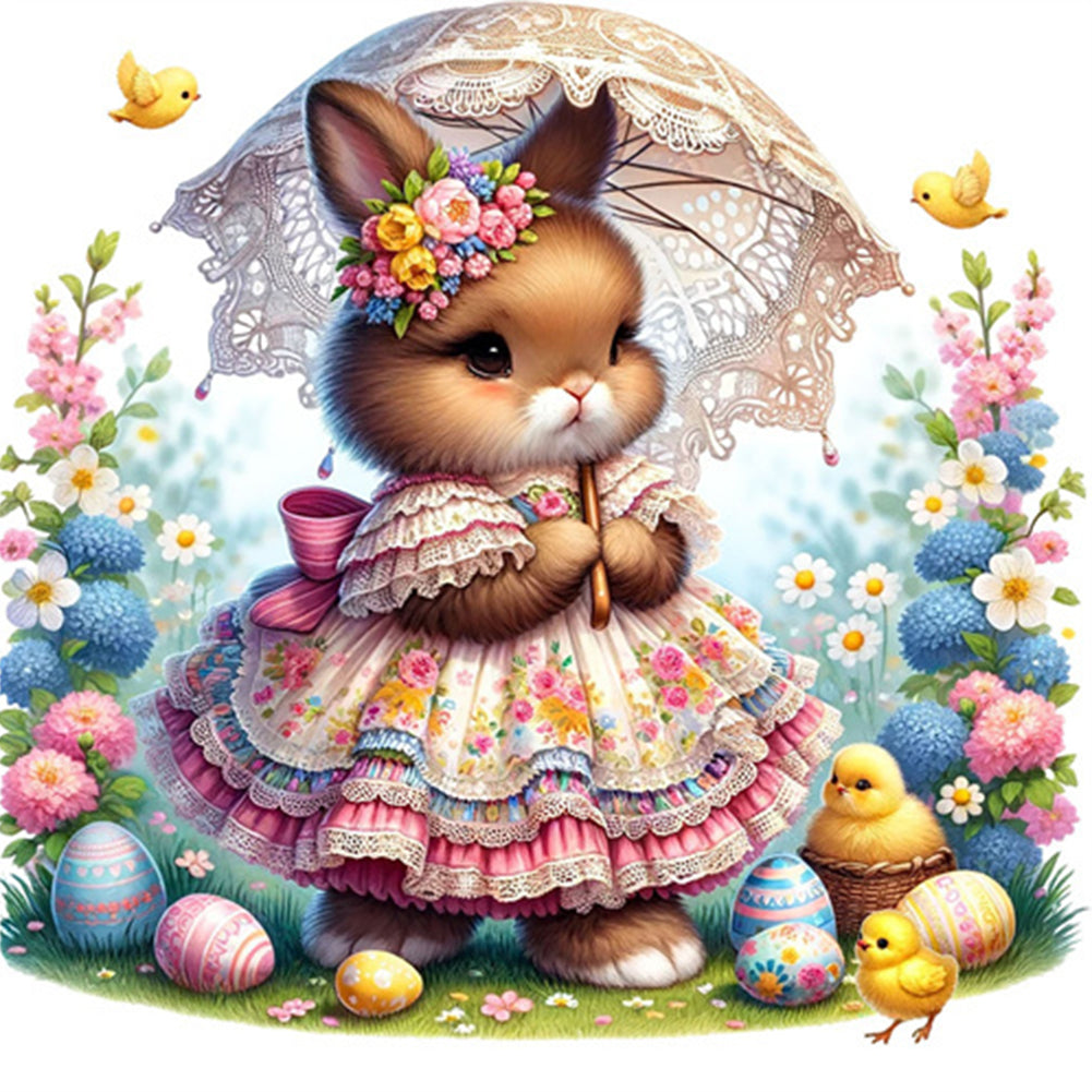 Spring Garden Rabbit - Full Square Drill Diamond Painting 40*40CM