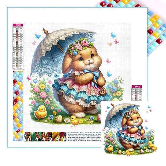 Spring Garden Rabbit - Full Square Drill Diamond Painting 40*40CM