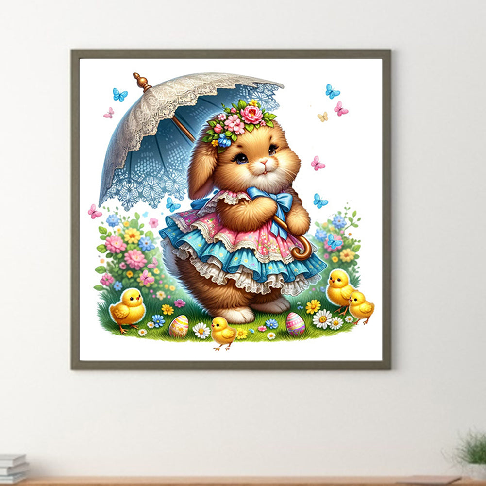 Spring Garden Rabbit - Full Square Drill Diamond Painting 40*40CM