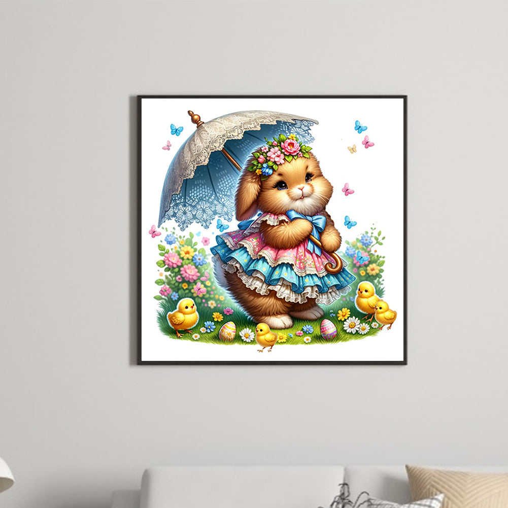 Spring Garden Rabbit - Full Square Drill Diamond Painting 40*40CM