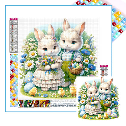 Spring Garden Rabbit - Full Square Drill Diamond Painting 40*40CM