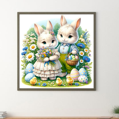 Spring Garden Rabbit - Full Square Drill Diamond Painting 40*40CM