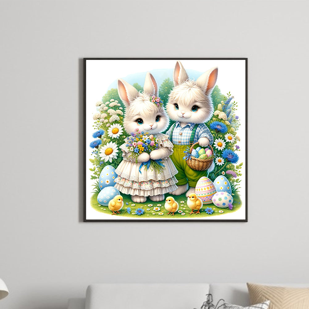 Spring Garden Rabbit - Full Square Drill Diamond Painting 40*40CM