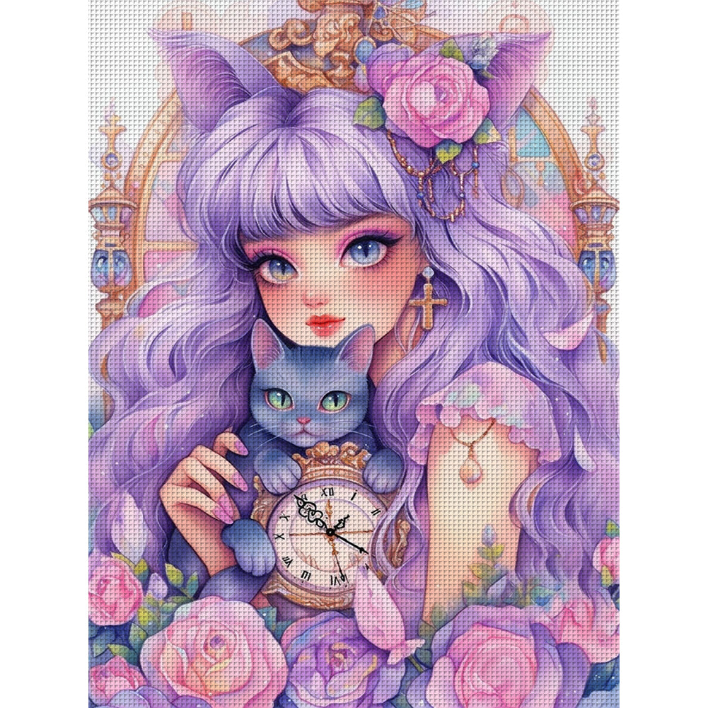 Girl - 11CT Stamped Cross Stitch 45*60CM