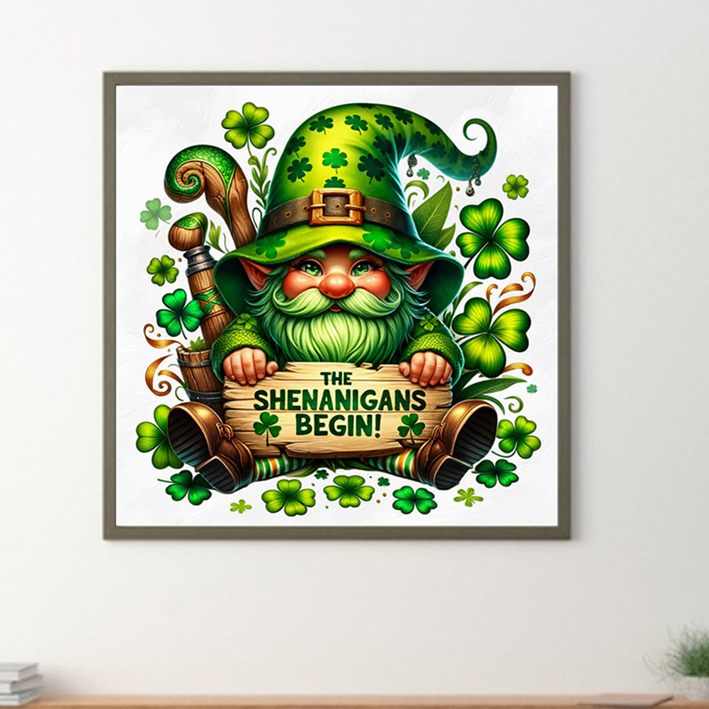 St. Patrick'S Day Gnome - Full Square Drill Diamond Painting 40*40CM