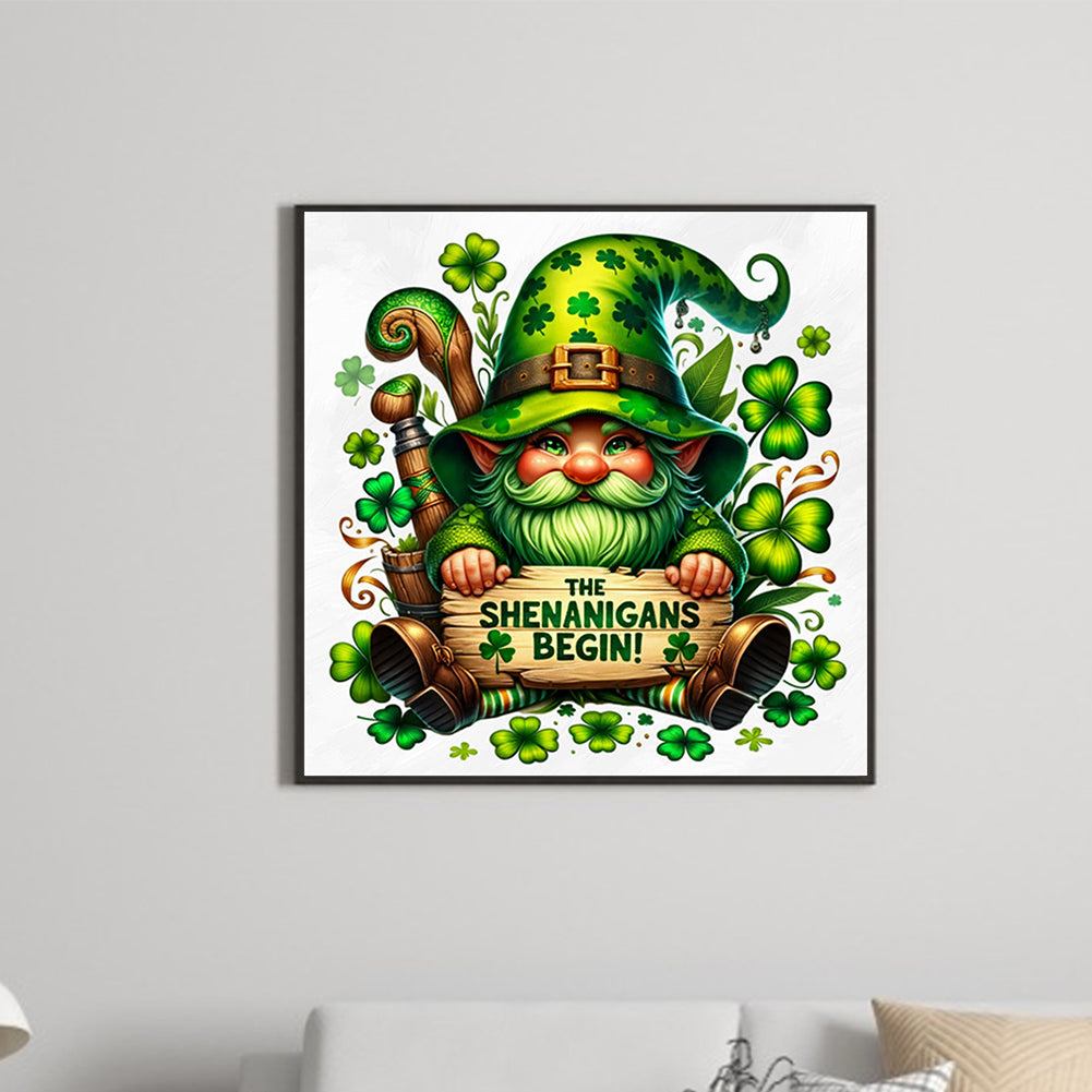 St. Patrick'S Day Gnome - Full Square Drill Diamond Painting 40*40CM