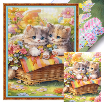 Two Kittens - 11CT Stamped Cross Stitch 40*56CM