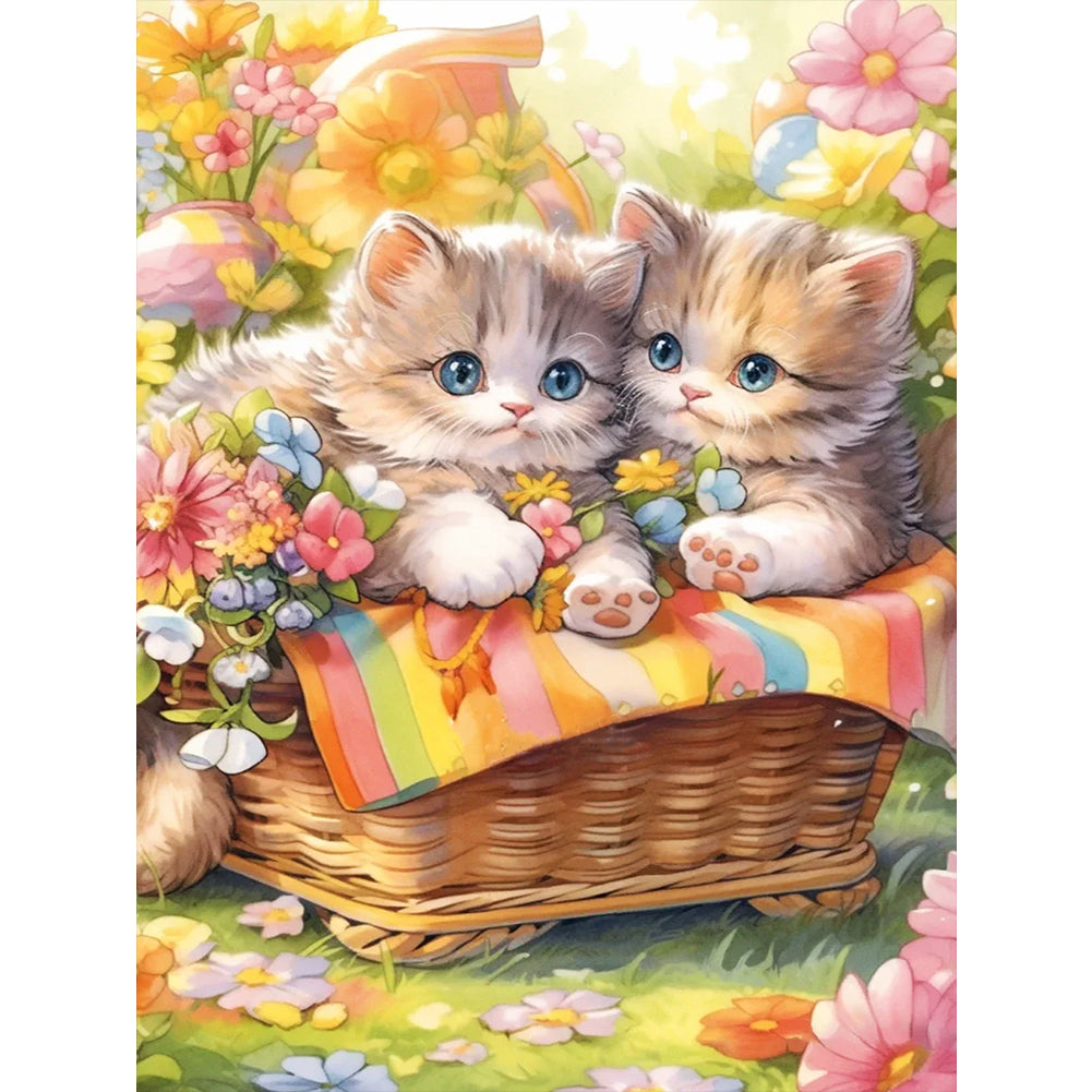 Two Kittens - 11CT Stamped Cross Stitch 40*56CM