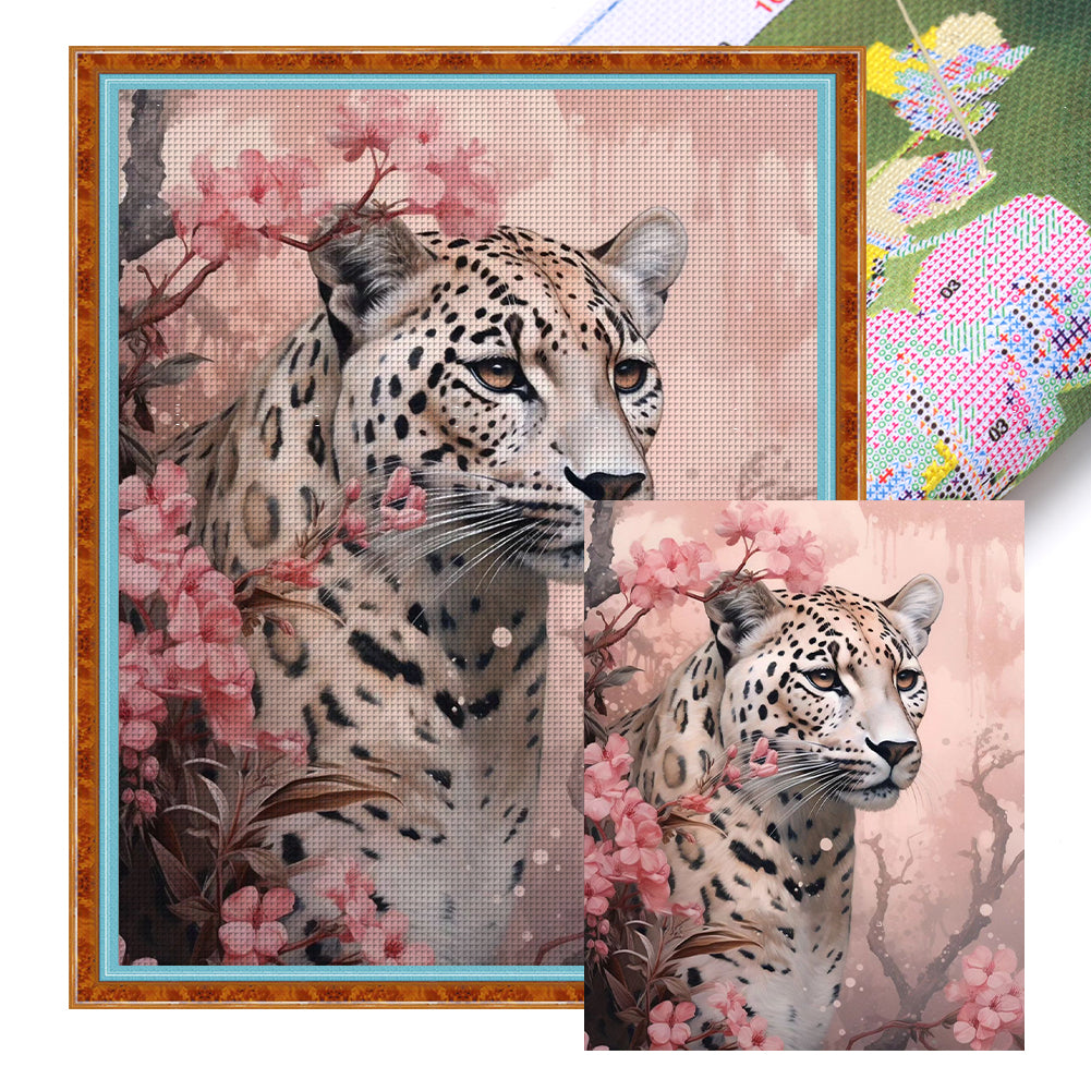 Flowers, Grass And Tigers - 11CT Stamped Cross Stitch 50*60CM