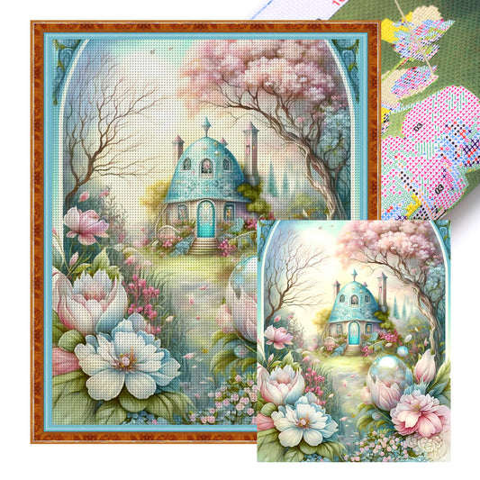 Garden Castle - 11CT Stamped Cross Stitch 50*60CM