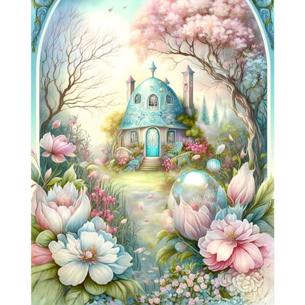 Garden Castle - 11CT Stamped Cross Stitch 50*60CM