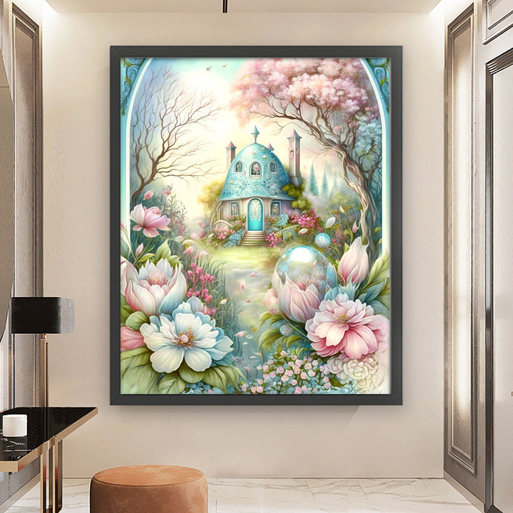 Garden Castle - 11CT Stamped Cross Stitch 50*60CM