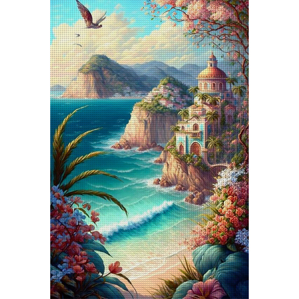 Seaside Scenery - 11CT Stamped Cross Stitch 50*75CM