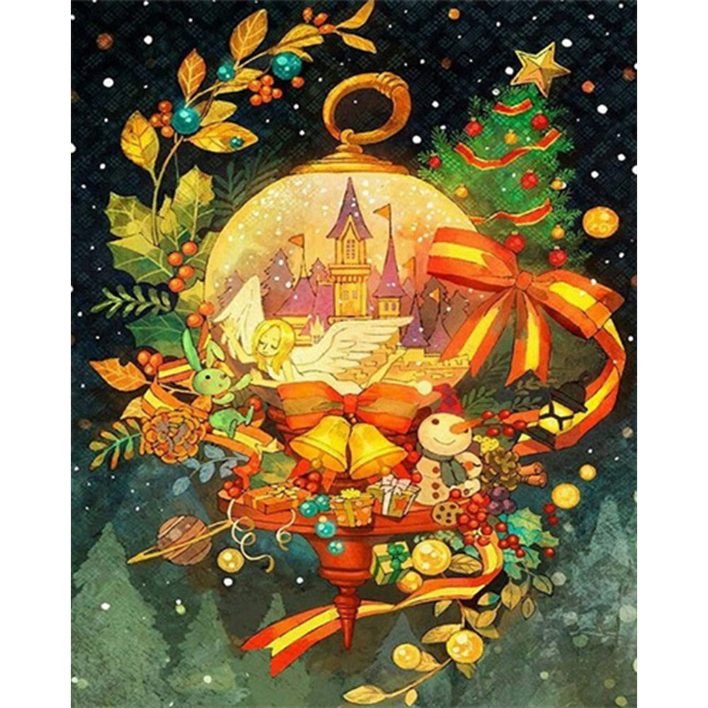 Cartoon Christmas Ball - Full AB Round Drill Diamond Painting 40*50CM