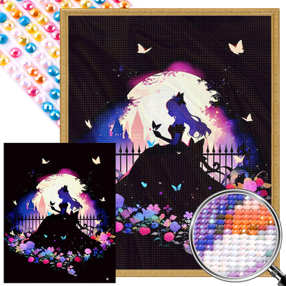 Princess Silhouette - Full AB Round Drill Diamond Painting 40*50CM