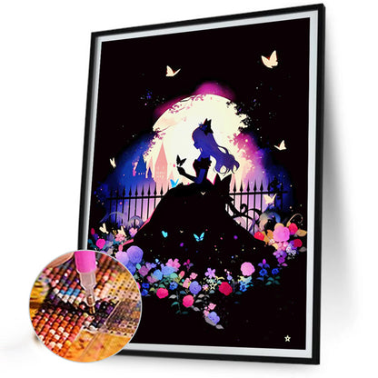 Princess Silhouette - Full AB Round Drill Diamond Painting 40*50CM