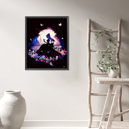 Princess Silhouette - Full AB Round Drill Diamond Painting 40*50CM