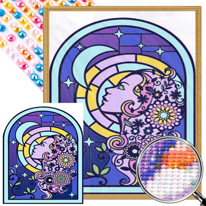 Glass Style Window Grilles - Full AB Round Drill Diamond Painting 40*50CM
