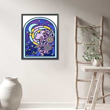 Glass Style Window Grilles - Full AB Round Drill Diamond Painting 40*50CM