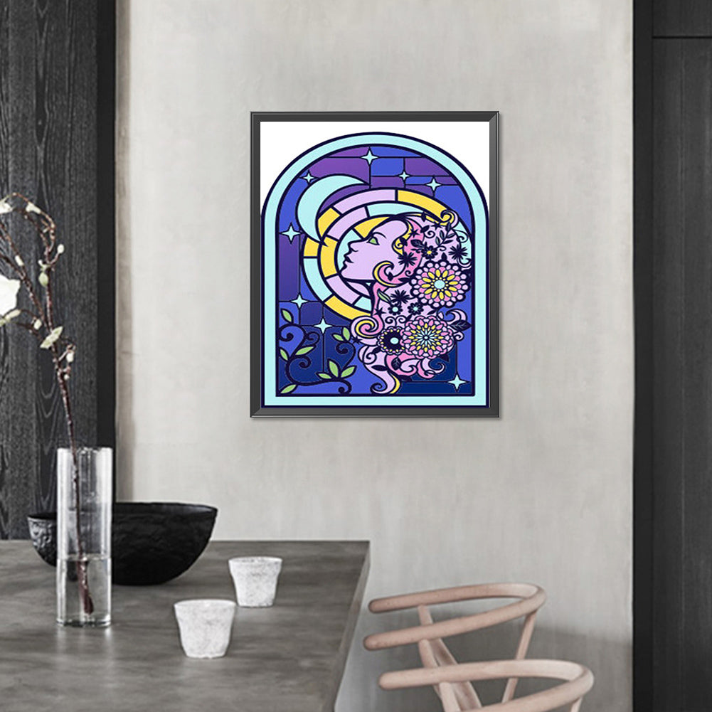 Glass Style Window Grilles - Full AB Round Drill Diamond Painting 40*50CM