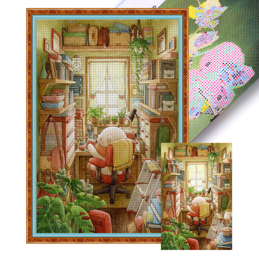 White Bear Family - 11CT Stamped Cross Stitch 50*75CM