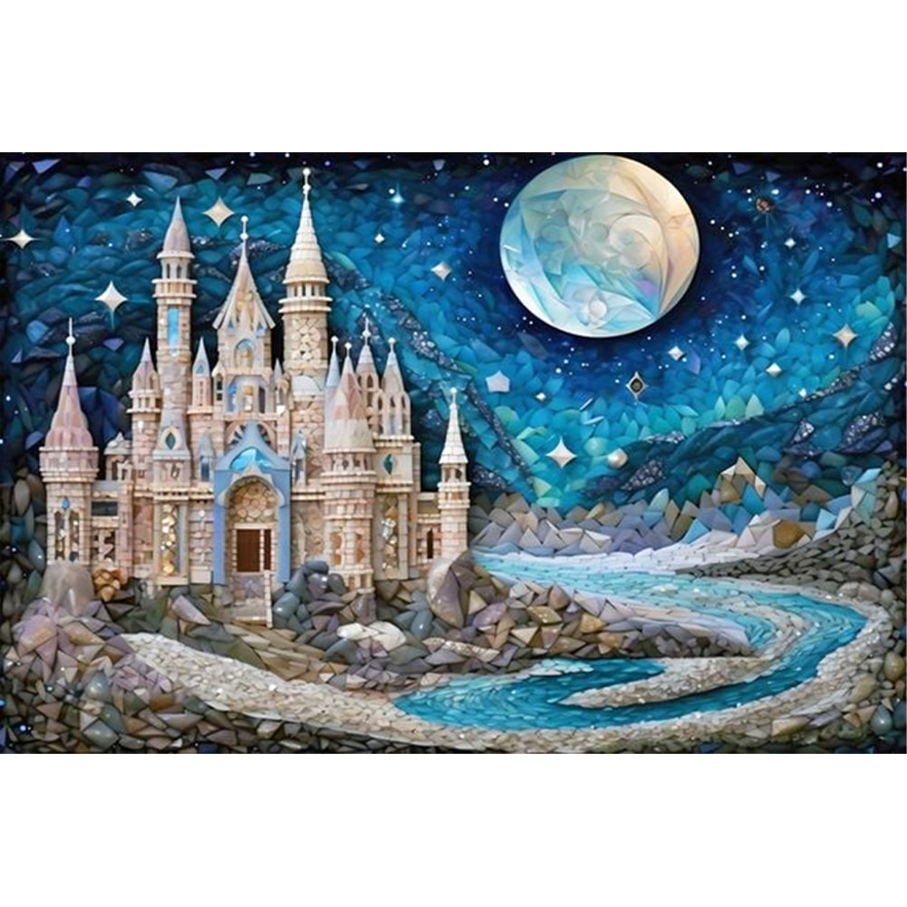 Castle Under Moonlight - 11CT Stamped Cross Stitch 60*40CM