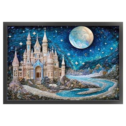 Castle Under Moonlight - 11CT Stamped Cross Stitch 60*40CM