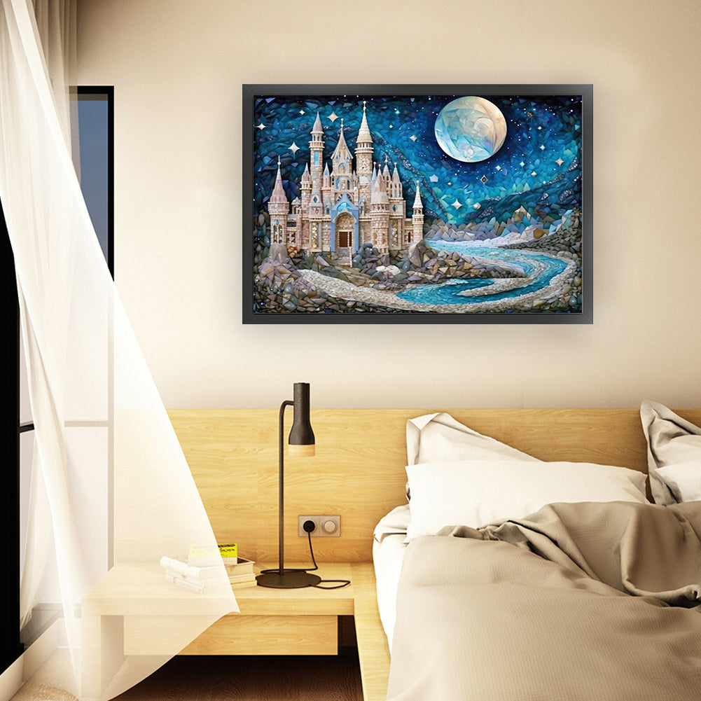 Castle Under Moonlight - 11CT Stamped Cross Stitch 60*40CM