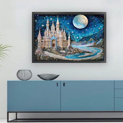 Castle Under Moonlight - 11CT Stamped Cross Stitch 60*40CM