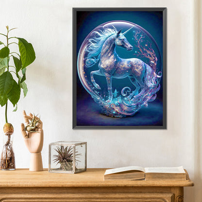 Unicorn In Crystal - Full Round Drill Diamond Painting 30*40CM