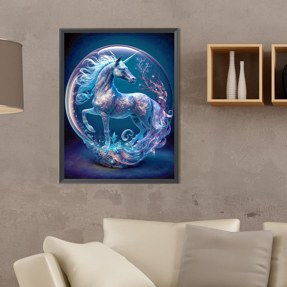 Unicorn In Crystal - Full Round Drill Diamond Painting 30*40CM