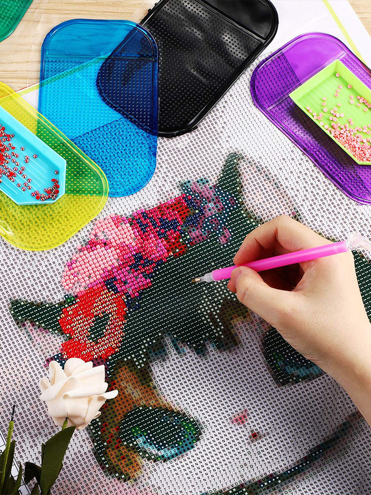 8 Pcs Diamond Painting Anti-Slip Tools Sticky Gel Pad for Holding Tray for Kids