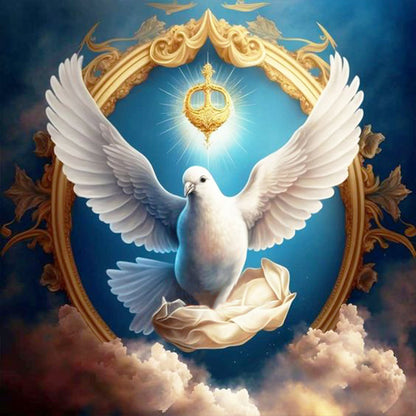 White Dove Of Heaven - Full Round Drill Diamond Painting 30*30CM