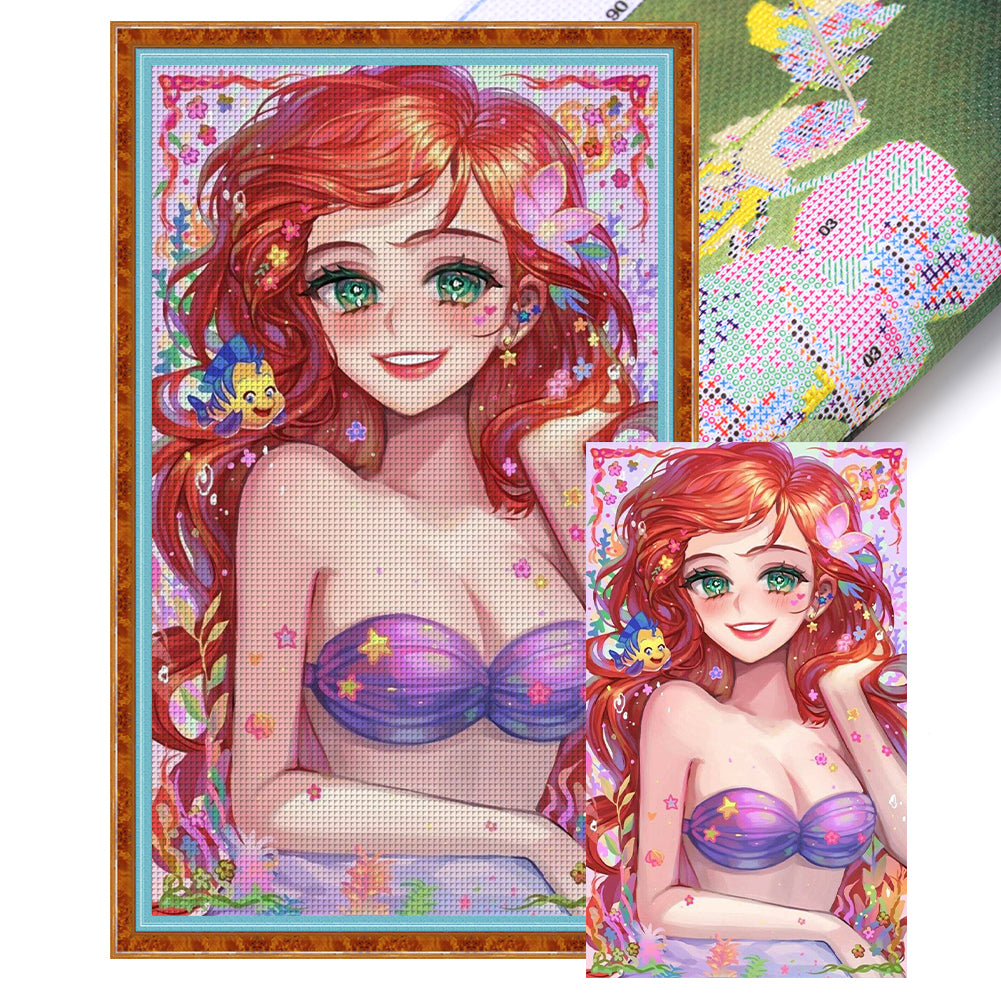 Disney-Princess Ariel - 11CT Stamped Cross Stitch 40*65CM