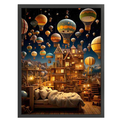 Hot Air Balloon Castle - 11CT Stamped Cross Stitch 50*65CM